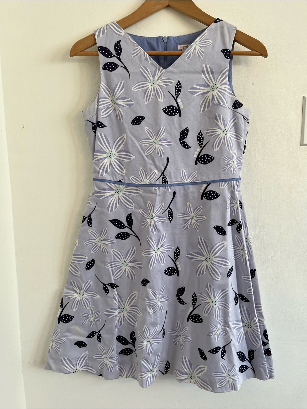 KC Parker Light Lilac Dress with Black and White Floral pattern
